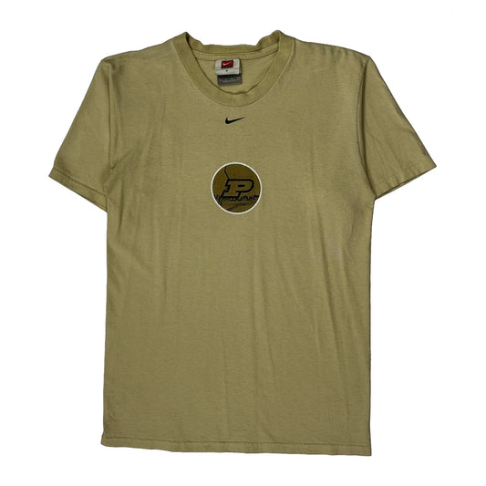 Vintage Purdue Football Nike Nfl T-Shirt - Small Beige Cotton