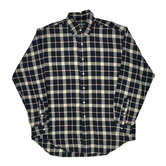 Vintage Ralph Lauren Checked Shirt - Medium Navy Cotton