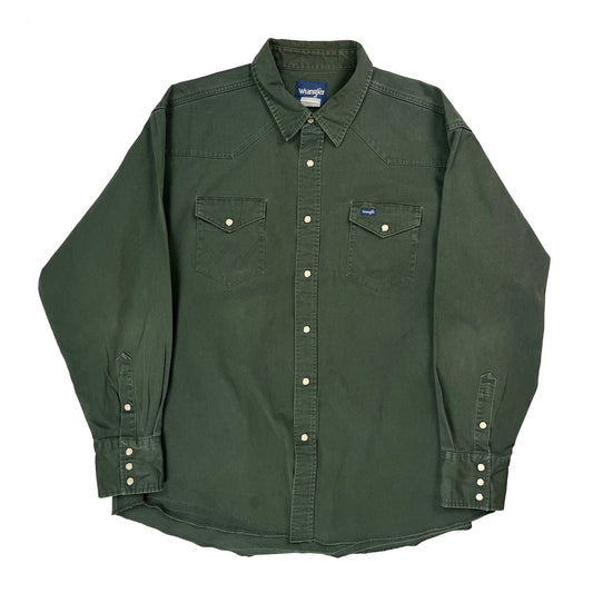 Wrangler Shirt - 2XL Green Cotton