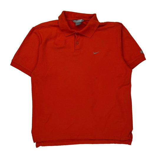 Nike Polo Shirt - Medium Red Cotton