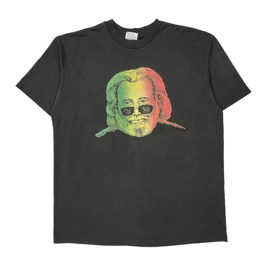 Jerry Garcia Hanes Single Stitch T-Shirt - XL Black Cotton Blend