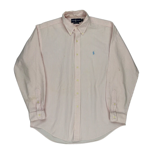 Ralph Lauren Striped Shirt - Large Pink Cotton