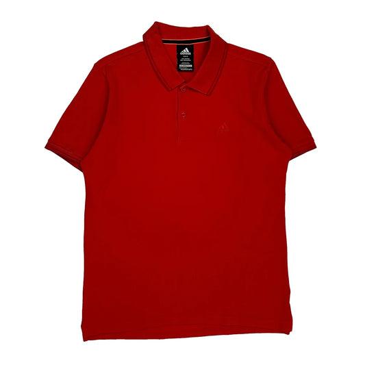 Clima365 Adidas Polo Shirt - Medium Red Cotton Blend