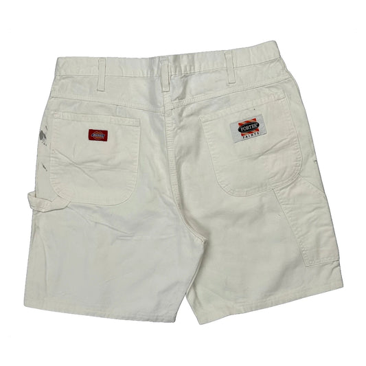 Dickies Carpenter Shorts - 34W 9L White Cotton