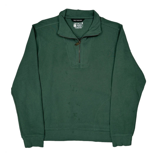 Carhartt 1/4 Zip - Large Green Cotton