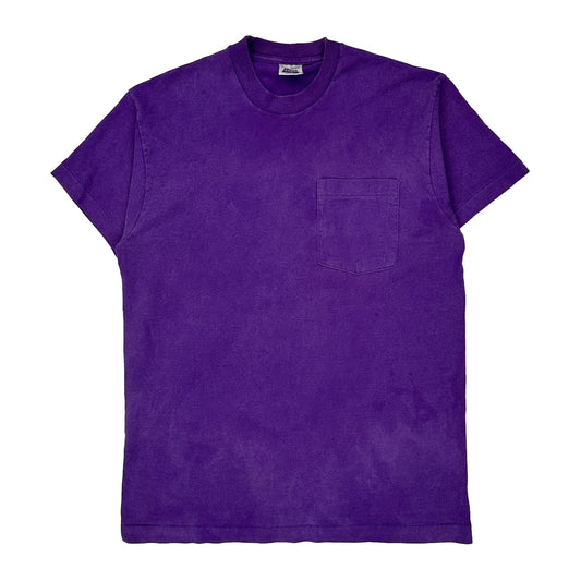 Blank Bvd Single Stitch T-Shirt - Large Purple Cotton
