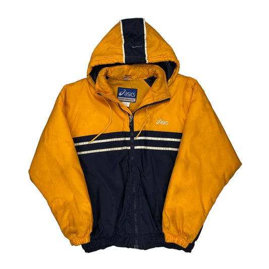 Asics Striped Windbreaker - Large Navy Nylon