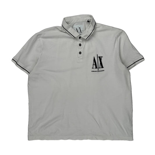 Armani Exchange Polo Shirt - XL White Cotton