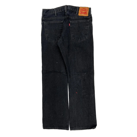 517 Levis Boot Cut Jeans - 32W 30L Black Cotton