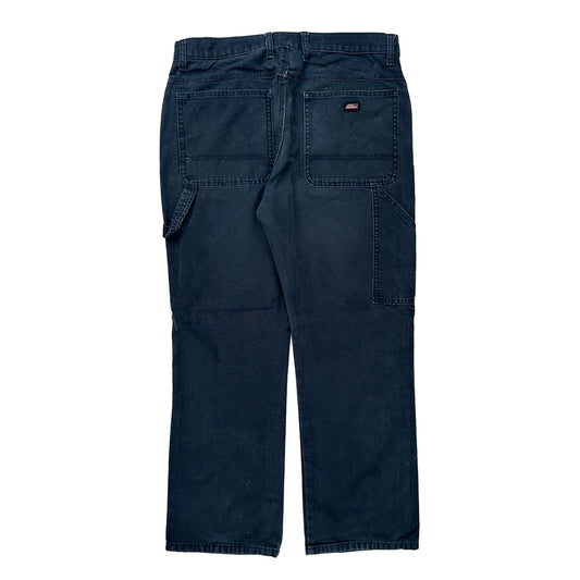 Dickies Double Knee Carpenter Trousers - 36W 30L Blue Cotton