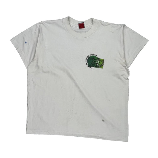 To Back Single Stitch T-Shirt - XL White Cotton Blend