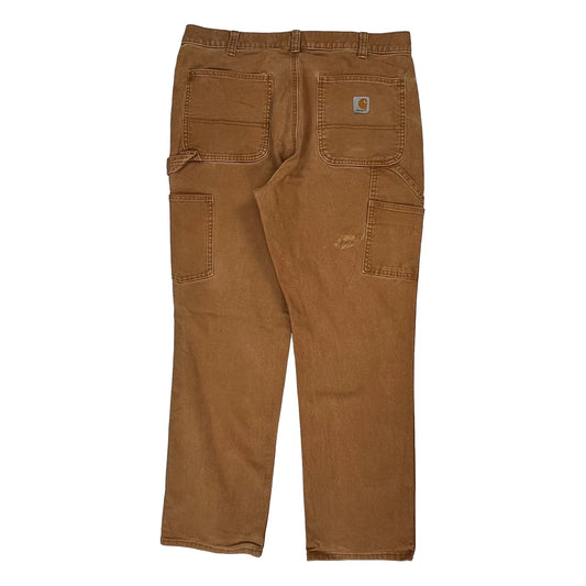 Carhartt Double Knee Carpenter Trousers - 36W 32L Brown Cotton