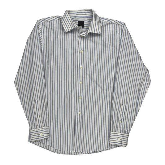 Calvin Klein Striped Shirt - Medium Blue Cotton