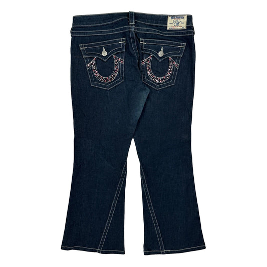 Vintage Made In USA True Religion Boot Cut Jeans - 34W US 8 Dark Wash Cotton