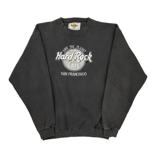 San Francisco Hard Rock Cafe Graphic Sweatshirt - Medium Black Cotton Blend