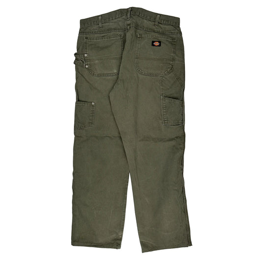 Dickies Carpenter Trousers - 36W 32L Green Cotton