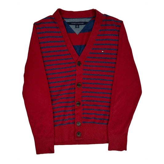Tommy Hilfiger Striped Cardigan - XS Red Cotton