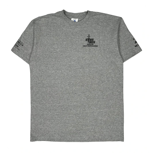 US Youth Soccer Adidas Graphic T-Shirt - Large Grey Cotton