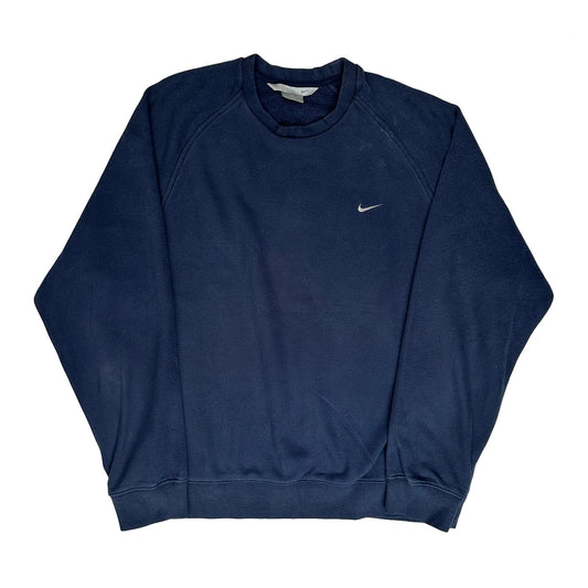 Nike Sweatshirt - Large Navy Cotton Blend