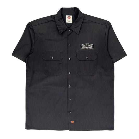 Dickies Short Sleeve Shirt - Large Black Polyester Blend