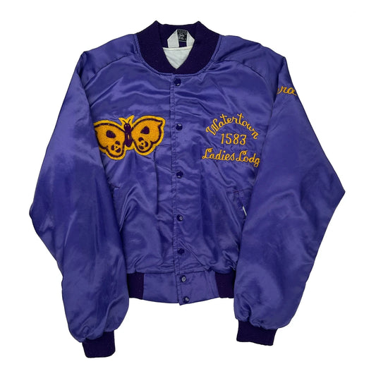 Ladies Lodge West Wind Bomber Jacket - Large Purple Polyester