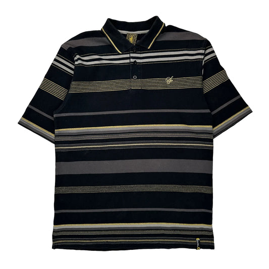 Southpole Striped Polo Shirt - Large Gold Cotton