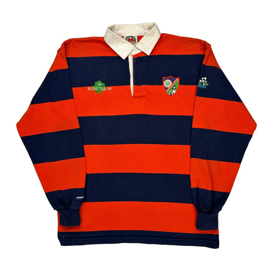 Ireland Tour 2007 Barbarian Striped Rugby Shirt - XL Navy Cotton Blend