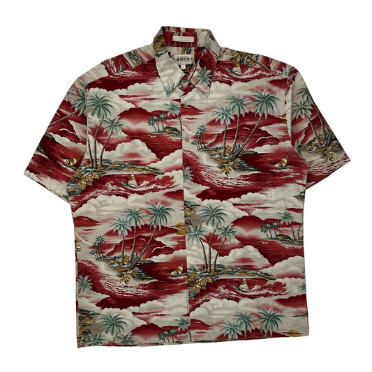 Campia Graphic Hawaiian Shirt - Large Multicoloured Cotton