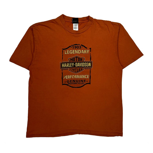 Vintage Durango, Co Harley Davidson Graphic T-Shirt - 2XL Orange Cotton