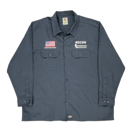 American Small Business Dickies Shirt - 2XL Navy Polyester Blend