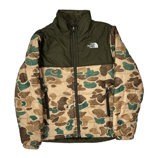 Vintage Age 7-8 The North Face Camo Puffer - Small Green Polyester