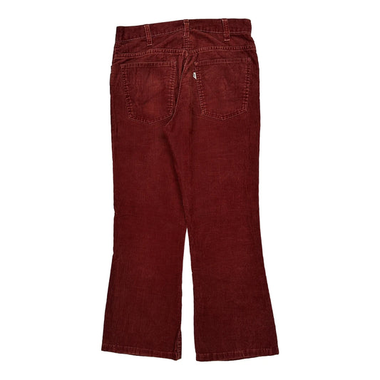 70S Levis Flared Cord Trousers - 29″ Waist Red Corduroy