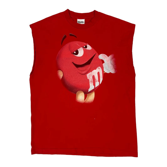 M&M Cartoon T-Shirt - XL Red Cotton