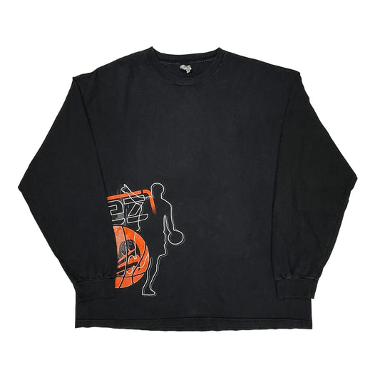 Rez Graphic Long Sleeve T-Shirt - 2XL Black Cotton