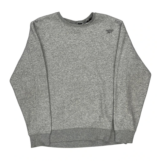 Reebok Sweatshirt - Large Grey Cotton Blend