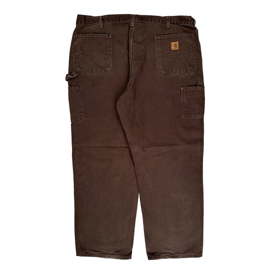 Vintage Carhartt B11 Dkb Carpenter Trousers - 41W 32L Brown Cotton