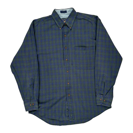Chaps Ralph Lauren Checked Shirt - Medium Blue Cotton