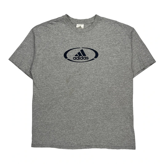 Adidas T-Shirt - Large Grey Cotton
