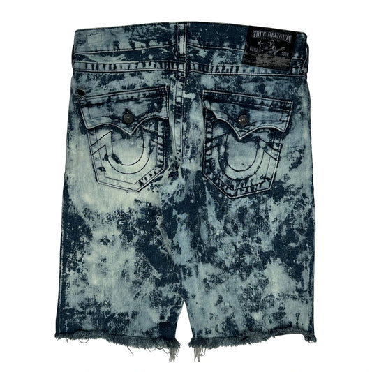 True Religion Denim Shorts - 38W 15L Acid Wash Denim
