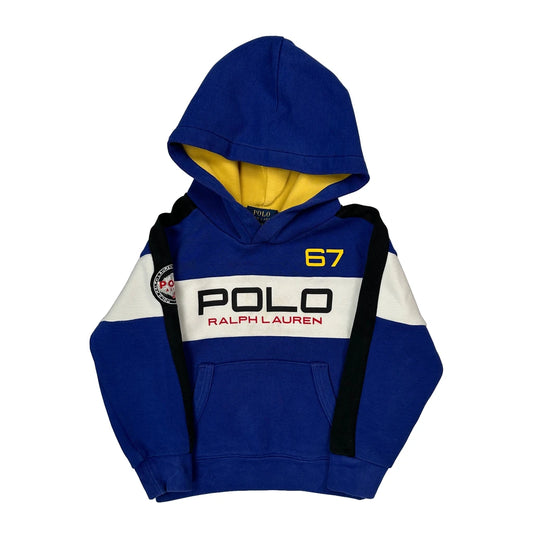 Vintage Age 4 Polo By Ralph Lauren Polo Racing Hoodie - XS Blue Cotton