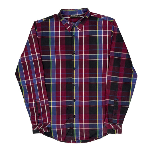 Vintage Lee Checked Shirt - Medium Multicoloured Cotton
