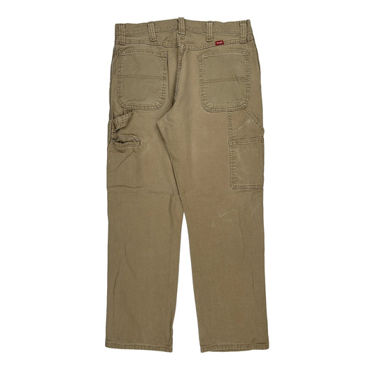 Wrangler Carpenter Trousers - 34W 32L Khaki Cotton