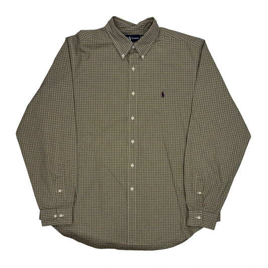 Vintage Ralph Lauren Checked Shirt - XL Brown Cotton
