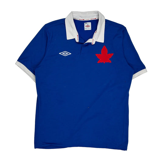 Canada Umbro Graphic Rugby Shirt - Medium Blue Cotton