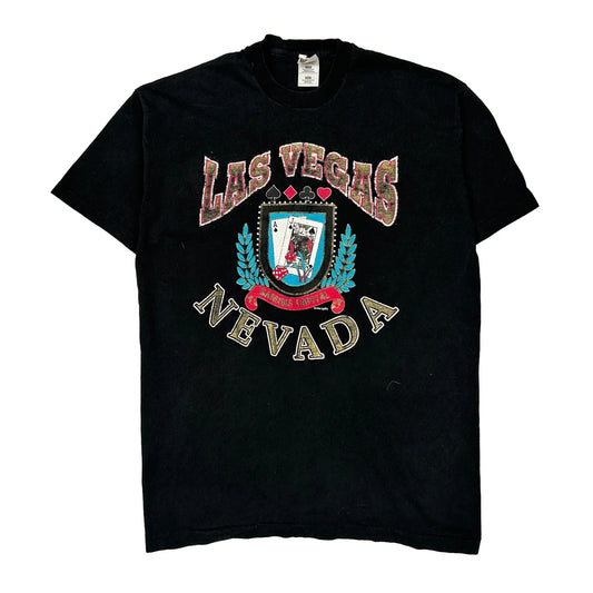 Las Vegas Nevada Fruit Of The Loom Graphic T-Shirt - 2XL Black Cotton