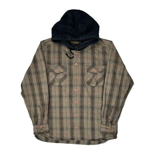 Vintage Quiksilver Checked Flannel Shirt - XL Brown Cotton