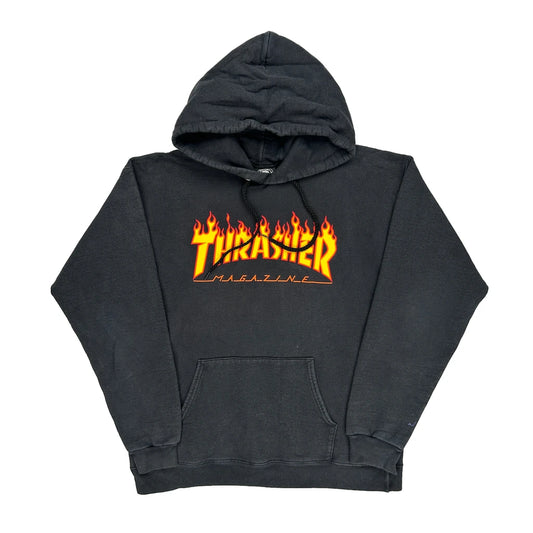 Skateboarding Thrasher Graphic Hoodie - Medium Black Cotton