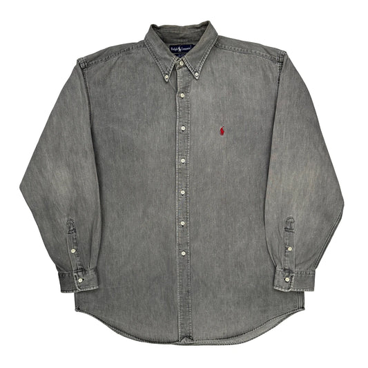 Blaire Ralph Lauren Denim Shirt - Large Grey Cotton