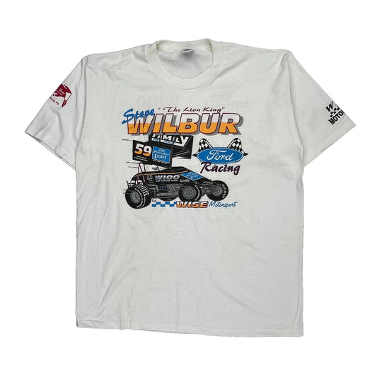 Ford Racing Jerzees Single Stitch T-Shirt - XL White Cotton