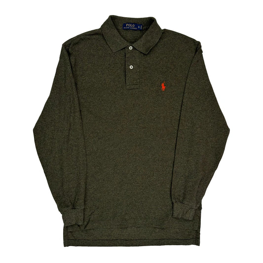 Polo By Ralph Lauren Long Sleeve Polo Shirt - Small Gray Cotton